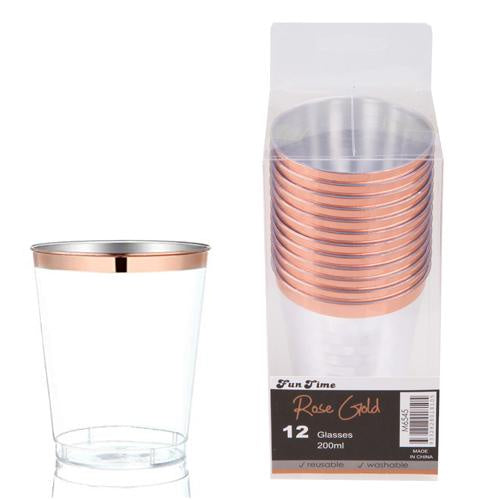 12pk 200ml Rose Gold Glasses